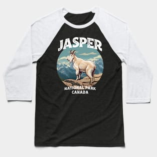 Jasper National Park Vintage Look Goat Baseball T-Shirt